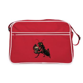 praying mantis - Retro Bag - red/white - Front