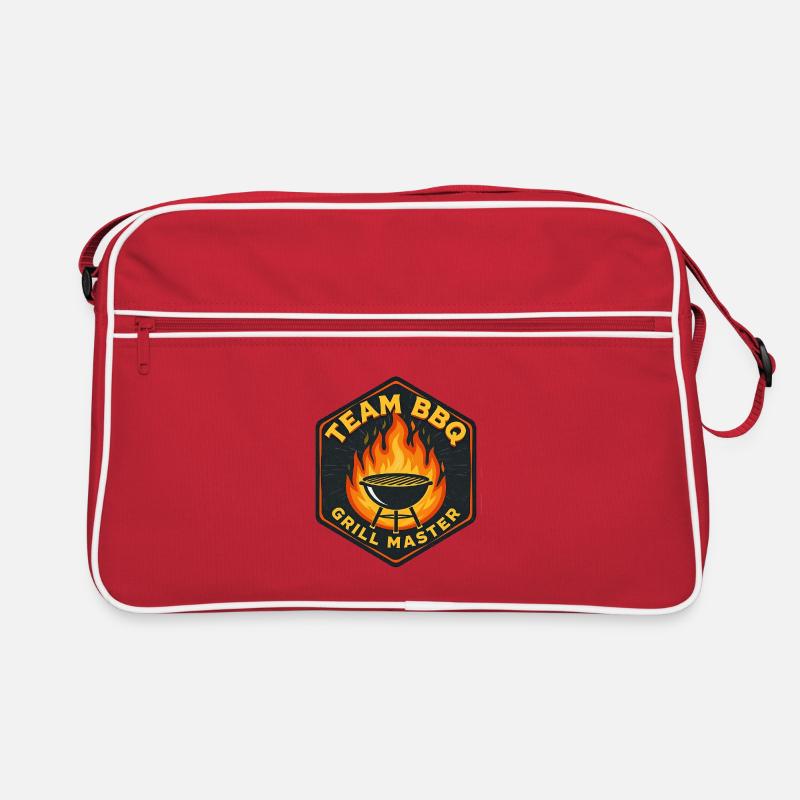 Illustration von Chef Grill BBQ Retro Tasche