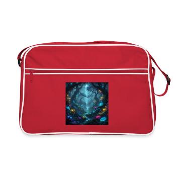 Forêt enchantée lumineuse dans l’obscurité - Sac Retro - rouge/blanc - Devant