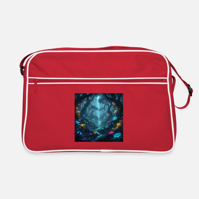 Glowing enchanted forest in the dark Retro Bag