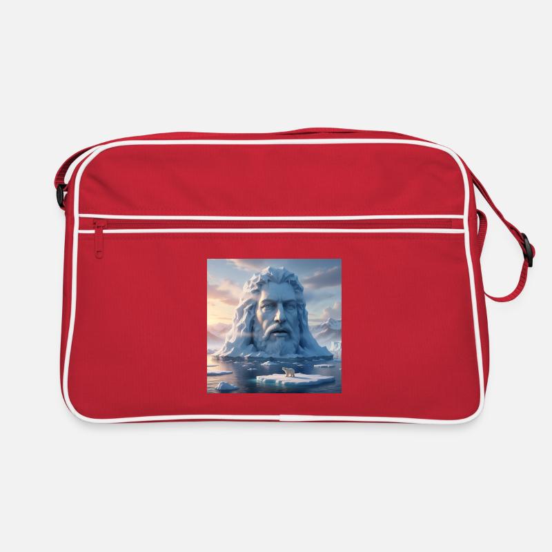 Gletscher-Gesicht aus Eis Retro Tasche
