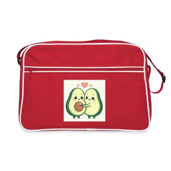 Kuschelige Avocado-Liebesgeschichte I Avocado Love - Retro Tasche - Rot/Weiß - Vorne