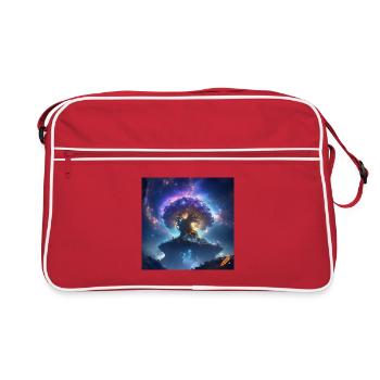 Arbre cosmique lumineux surrealiste - Sac Retro - rouge/blanc - Devant