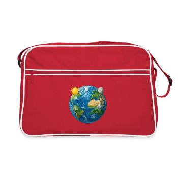 Terre - Terre - Planète Terre Univers - Sac Retro - rouge/blanc - Devant