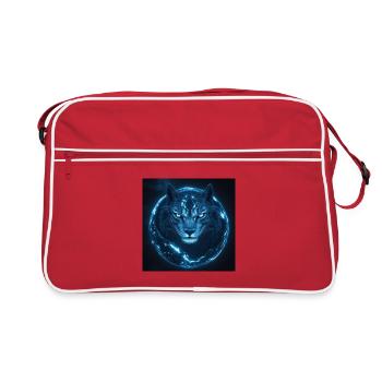 Tigre luminescent et cosmos nocturne - Sac Retro - rouge/blanc - Devant