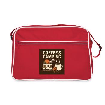 Kaffeekultur beim Camping - Retro Tasche - Rot/Weiß - Vorne