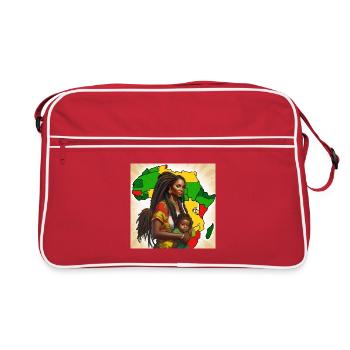 Fille et femme africaines en alliance culturelle - Sac Retro - rouge/blanc - Devant