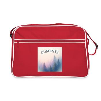 Paysage forestier avec lettrage Dumenta - Sac Retro - rouge/blanc - Devant