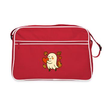 Geist_mit_Herz - Retro Tasche - Rot/Weiß - Vorne