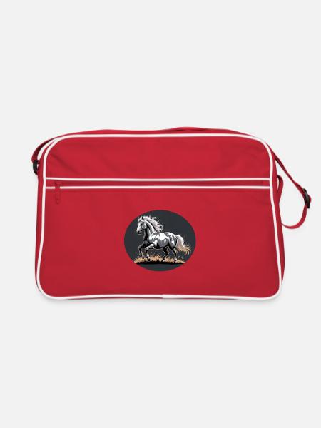 Elégant Silver Trotting Tinker Stallion - Sac Retro - rouge/blanc - Devant