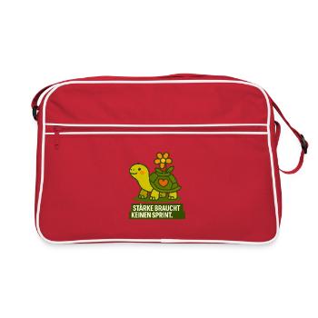 Starke_braucht_kein_Spint - Retro Tasche - Rot/Weiß - Vorne