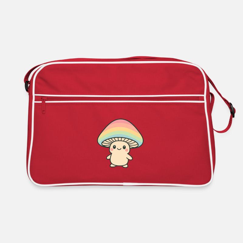 Champignon avec chapeau arc-en-ciel Sac Retro