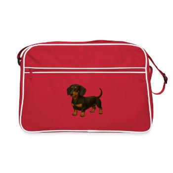 Dachshund - Retro Bag - red/white - Front
