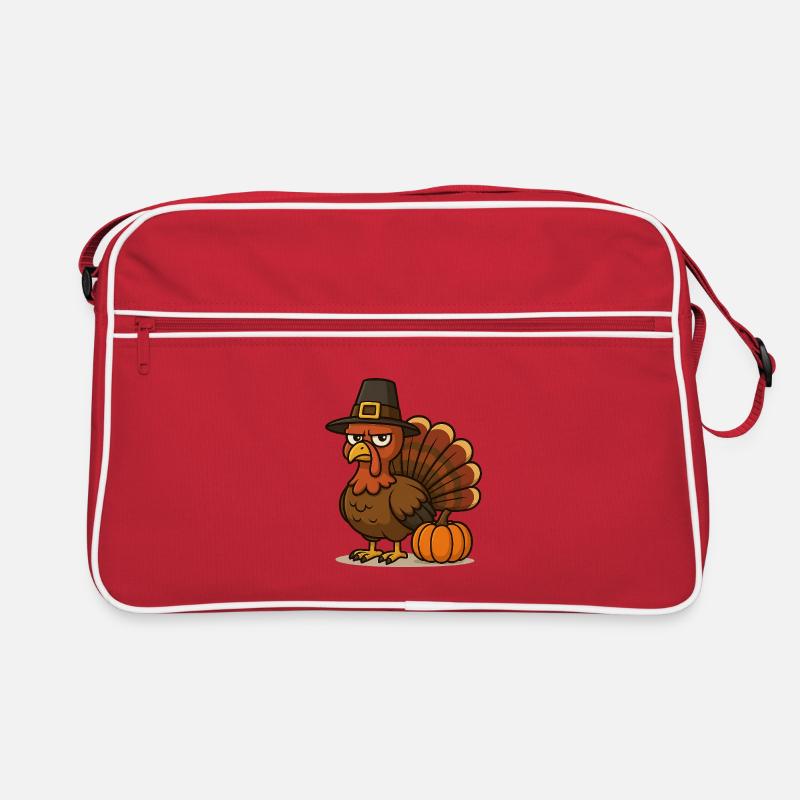 Erntedank Turkey mit Pilgerhut Retro Tasche