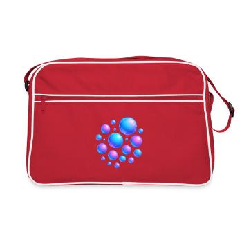 Bulles irisées, couleurs néon - Sac Retro - rouge/blanc - Devant