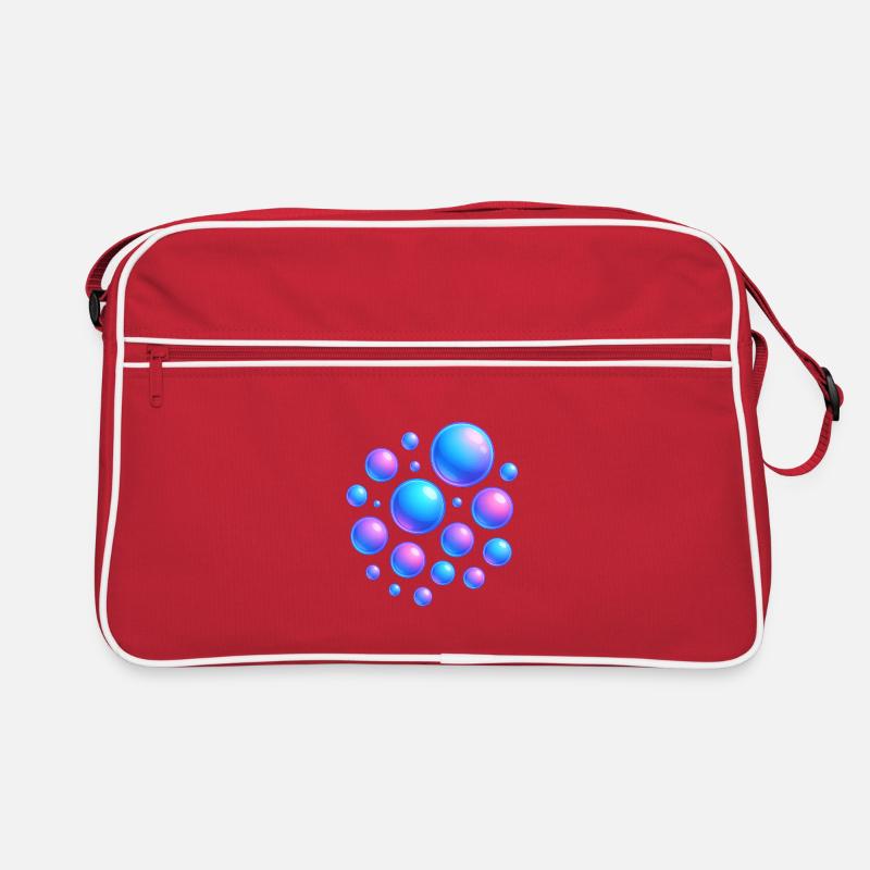 Iridescent bubbles neon colors Retro Bag