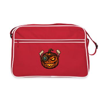 Citrouille steampunk avec œil de vapeur - Sac Retro - rouge/blanc - Devant