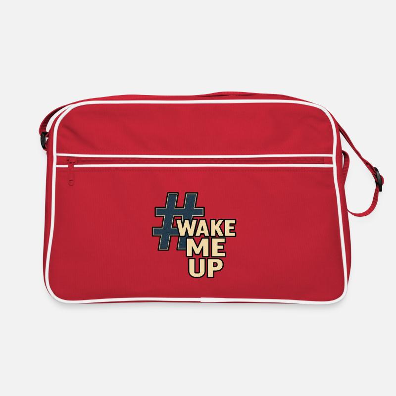 Wake Me Up Hashtag Grafik Retro Tasche