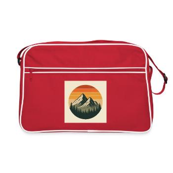 Sonnenuntergangs-Gipfel Retrokreis - Retro Tasche - Rot/Weiß - Vorne