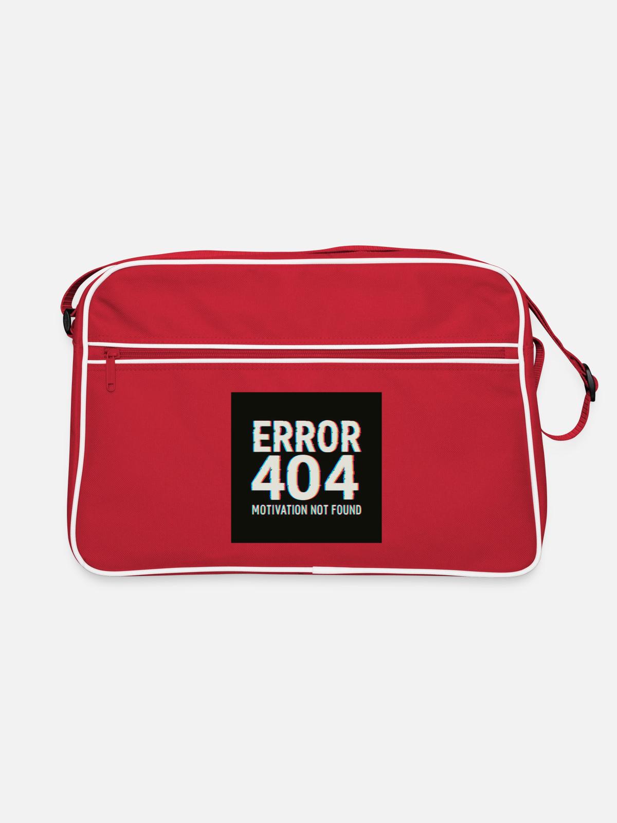 Motivation 404 Glitch Retro - Retro Bag - red/white - Front