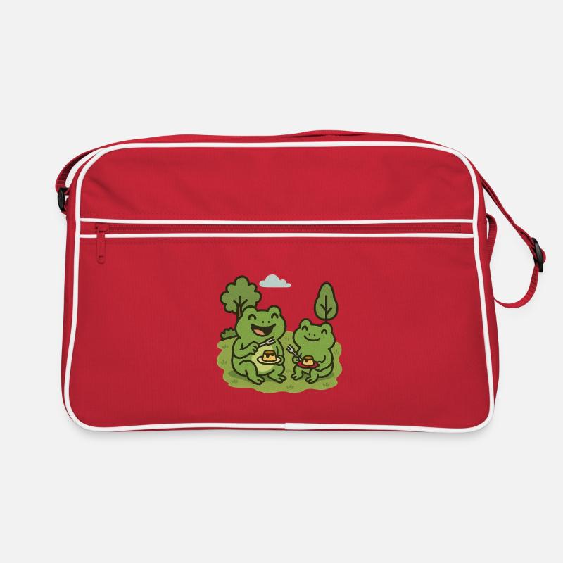 Eating pudding with a fork - frogs Retro Bag