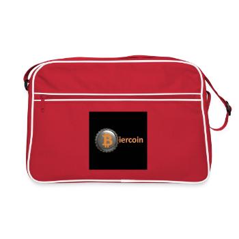 Bouchon de bouteille Biercoin Bitcoin - Sac Retro - rouge/blanc - Devant
