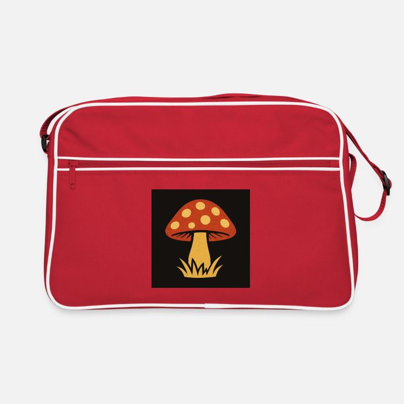 Red hat mushroom in retro style Retro Bag