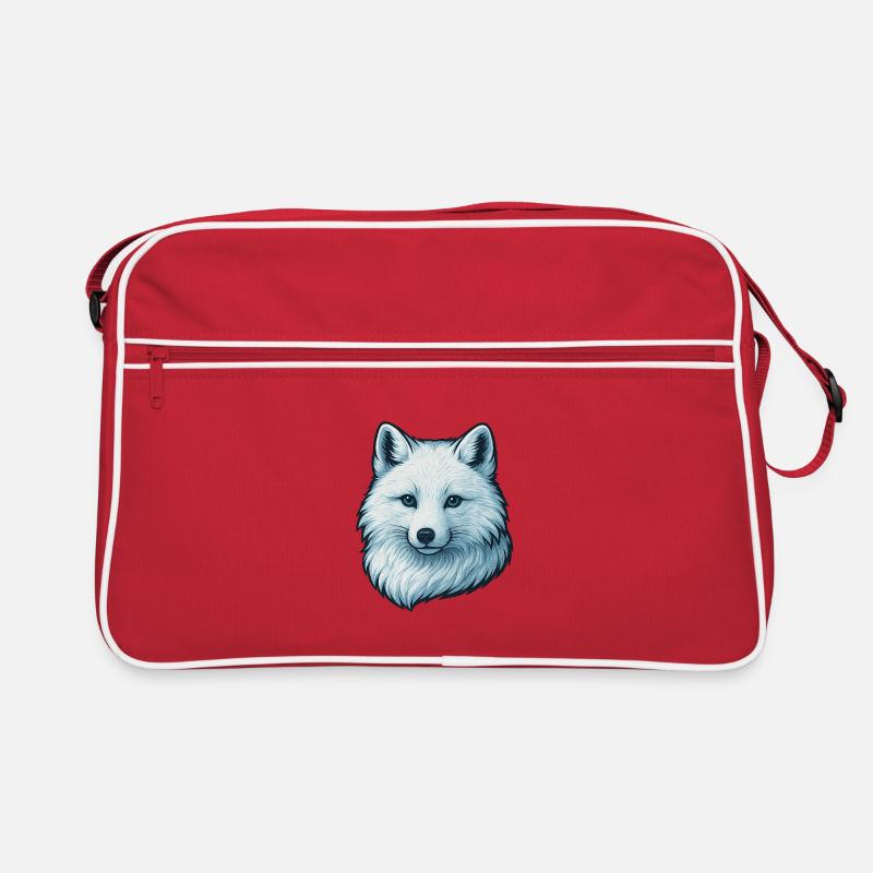 Illustration de visage de loup bleu Sac Retro