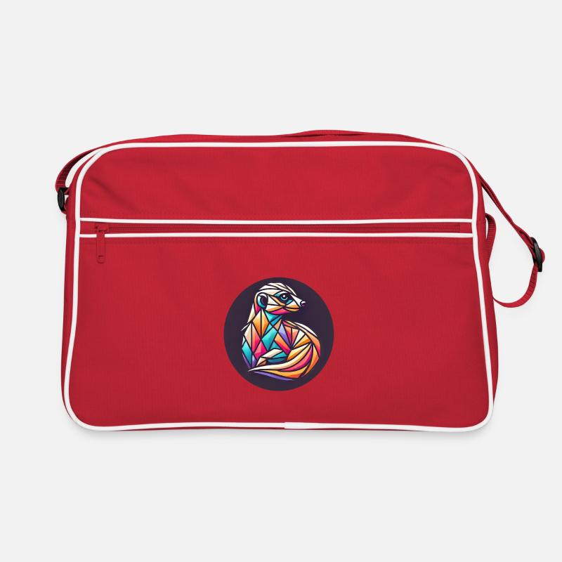 Suricate coloré géométrique - Sac Retro - rouge/blanc