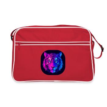 Neon Polygon Tiger : Magenta à Bleu - Sac Retro - rouge/blanc - Devant