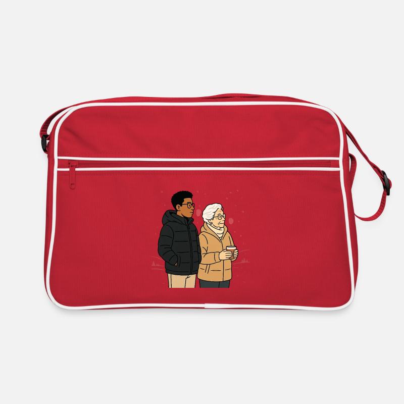 Oma Karin mit dem Enkel Retro Tasche