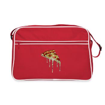 Pizza Mosaik: Künstlerisches Glasmalerei Design - Retro Tasche - Rot/Weiß - Vorne