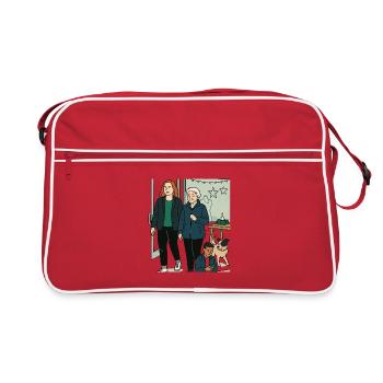 mit Oma einkaufen - Retro Tasche - Rot/Weiß - Vorne