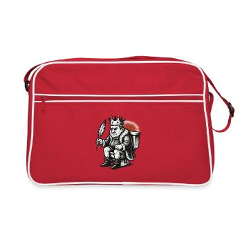 King on throne with a feather - Retro Bag - red/white - Front