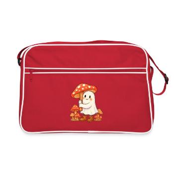 Ghost with an umbrella - a mushroom - Retro Bag - red/white - Front