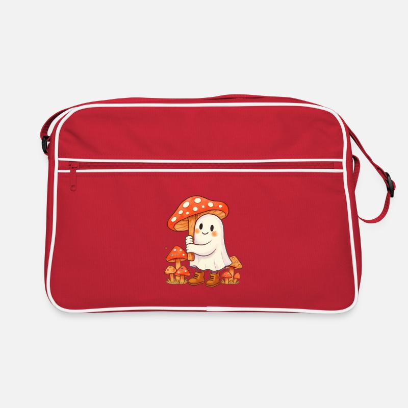 Geist mit Regenschirm - ein Pilz Retro Tasche