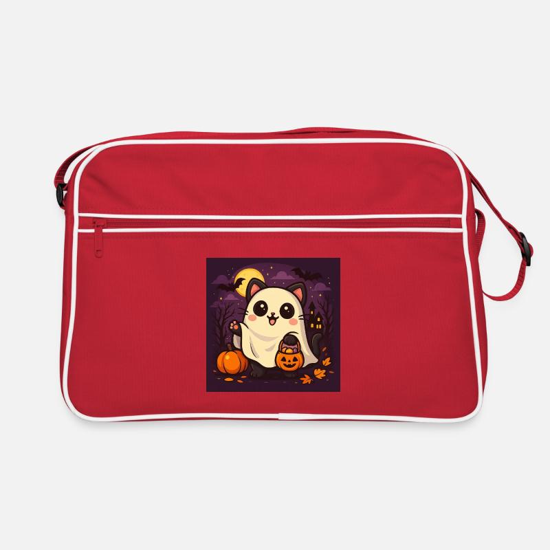 Cuddly Halloween Ghost Cat Retro Bag