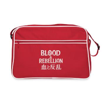 Glyphen 'Blut' und 'Rebellion' - Retro Tasche - Rot/Weiß - Vorne