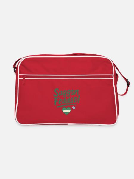 Saggsn_Feddsd- - Retro Tasche - Rot/Weiß