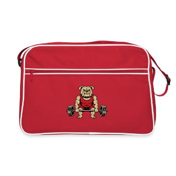 Bodybuilder Bouledogue - Sac Retro - rouge/blanc - Devant