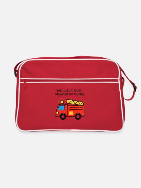 Best Firefighter Dad in the World - Retro Bag - red/white - Front