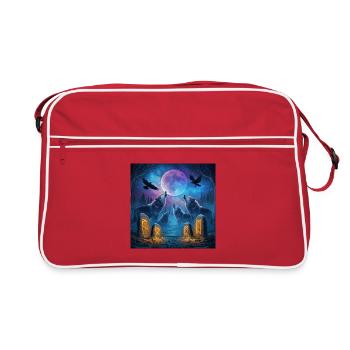 La nuit des loups au clair de lune - Sac Retro - rouge/blanc - Devant