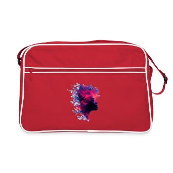 Fiery_Nebula_Woman_Profile_Silhouette - Retro Bag - red/white - Front