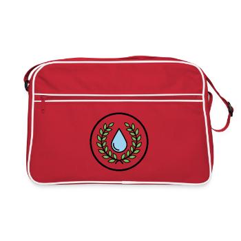 Gouttes d’eau avec couronne de feuilles - Sac Retro - rouge/blanc - Devant