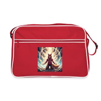 Fox in the Magic Circle Pullover Hoodie - Retro Bag - red/white - Front