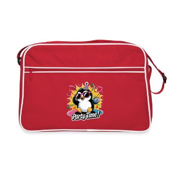PartyPinguin  - Retro Tasche - Rot/Weiß - Vorne