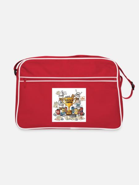 Procrastination Champion's Cup - Retro Bag - red/white - Front