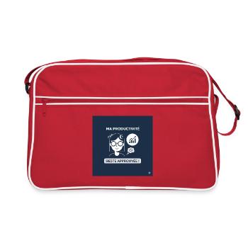 Sieste approuvée : Productivité zen - Sac Retro - rouge/blanc - Devant