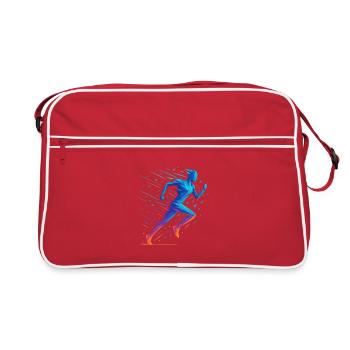 Neon Geometric Run - Retro Bag - red/white - Front