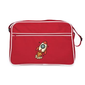 Fusée cartoon spatiale - Sac Retro - rouge/blanc - Devant
